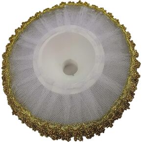 10 PCS Lace Bouquet Collar Lace Collar Bouquet Cuffs DIY Bouquet Holder Wedding Bridal Bouquet Clip Collar Bouquet Collar Lace Decoration Bouquet Holder Flower Handle Holder (Gold Edge)