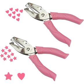 قطعتان من خرامة الورق المحمولة باليد، خرامة معدنية ذات فتحة واحدة، خرامة ورق على شكل قلب، خرامة ابدأ مع مقبض ناعم من السيليكون لعلامات الحرف اليدوية in Kuwait