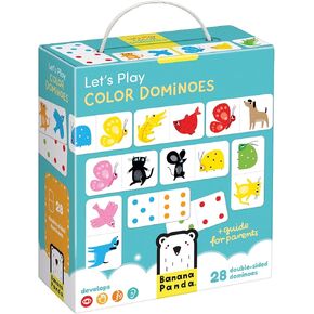Banana Panda Let’s Play Color Dominoes Game for Kids - Includes 28 Double-Sided Pieces and an Educational Guide for Parents, for Ages 2 Years and up