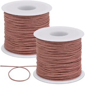 JeogYong 2pcs Waxed Cotton Cord 1mm x 76 Yards, Wax String for Bracelet Making, Waxed Thread Beading Thread for Jewelry Making, Necklace, Beads, DIY Crafts, Macrame Supplies (Red) in Kuwait
