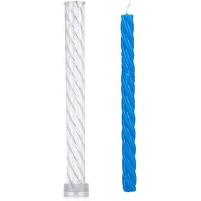 Chris.W Twist Candle Mold 10 Inch, Clear Plastic Spiral Candlesticks Candle Making Mold Supplies-Perfect for Wedding, Dinner Table, Home Decor, Party, Emergency Candles, Chime Candles in Saudi Arabia