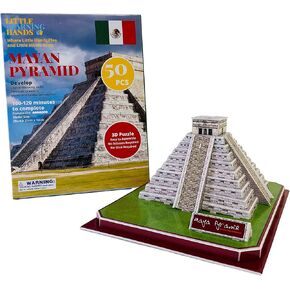 Little Learning Hands 3D Puzzles for Adults and Kids | Mayan Pyramid 3D Puzzle | Mexico Architecture Model Kit | Birthday Gifts for Kids, Teens and Adults in Kuwait