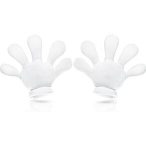 قفازات تنكرية للهالوين بتصميم يدين كرتونية بيضاء جامبو باصابع بيضاء، زي تنكري للهالوين، اكسسوار تنكري لحفلات الهالوين، مقاس S in Kuwait