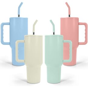 AGH 40 oz Sublimation Tumbler with Handle 20-Pack Stainless Steel Insulated Tumblers Blanks Water Bottle Travel Cups Matte 5 Colors in Kuwait
