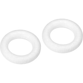 MECCANIXITY 1.1 Inch Foam Wreath Forms Round Craft Rings for DIY Art Crafts, Florists, Home Decoration Pack of 2