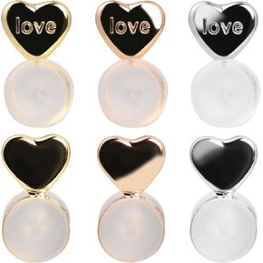 Rubber Earring Backs for Droopy Ears, Silicone Earring Lifter for Heavy Earrings and Studs, Secure Earing Backs Replacement 6 Pieces