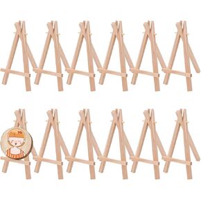 12 حزمة الخشب الصغير عرض حامل 5 بوصة قماش حامل صور صغيرة حامل خشبي للرسم حامل ثلاثي القوائم خشبي طبيعي لعرض اللوحات القماشية الصغيرة، بطاقات العمل، صور الرسم in Kuwait