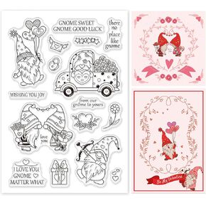 طوابع شفافة من السيليكون من GLOBLELAND Gnome Love Heart Rose Gift Box طوابع شفافة لعيد الميلاد بطاقات عيد الحب صنع بنفسك ألبوم صور تزيين ورق حرفة in Saudi Arabia