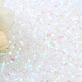 100g Iridescent Star Shaped Confetti Glitter Sequins Flat PVC Star Paillettes for Scrapbook Embellishment Cardmaking Jewelry Making Nail Manicure Wedding Birthday Party Decorartions(Clear)