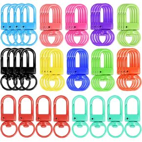فانسونتا 60 قطعة من مشابك لوبستر معدنية ملونة، خطافات حبال دوارة لقلادة الدمى الصغيرة، اكسسوارات يمكنك صنعها بنفسك لسلاسل المفاتيح (12 لون) in Kuwait