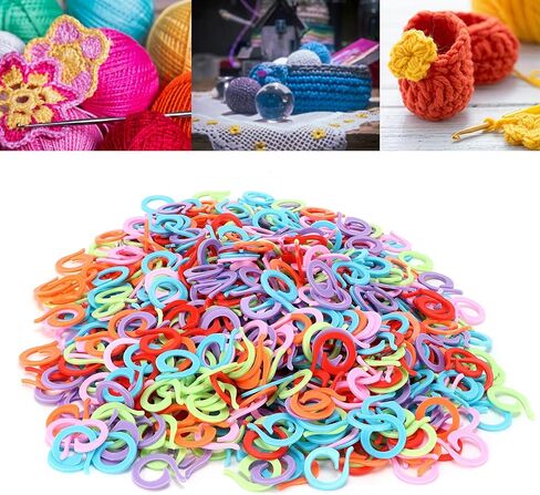 علامات غرز الكروشيه، 1000 قطعة من علامات غرز الحياكة البلاستيكية الملونة، حلقة مقسمة لعد الحياكة للمنزل وعد الغرز (S) in Saudi Arabia