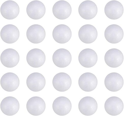 EXCEART 50 قطعة من كرات الفوم الحرفية البيضاء الحرفية رغوة البوليسترين جولة كرات الستايروفوم رغوة كرات كرات عيد الميلاد ترتيب الزهور 6 سم in Kuwait