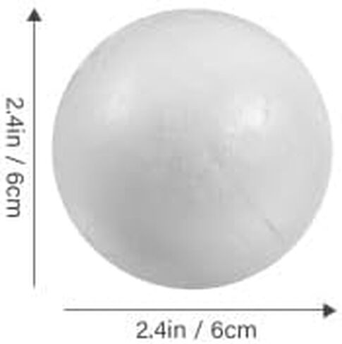 EXCEART 50 قطعة من كرات الفوم الحرفية البيضاء الحرفية رغوة البوليسترين جولة كرات الستايروفوم رغوة كرات كرات عيد الميلاد ترتيب الزهور 6 سم in Kuwait