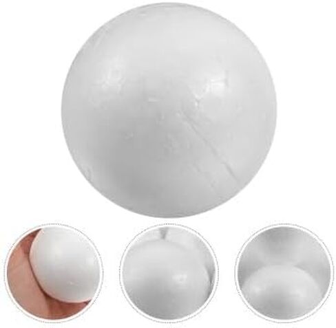 EXCEART 50 قطعة من كرات الفوم الحرفية البيضاء الحرفية رغوة البوليسترين جولة كرات الستايروفوم رغوة كرات كرات عيد الميلاد ترتيب الزهور 6 سم in Kuwait