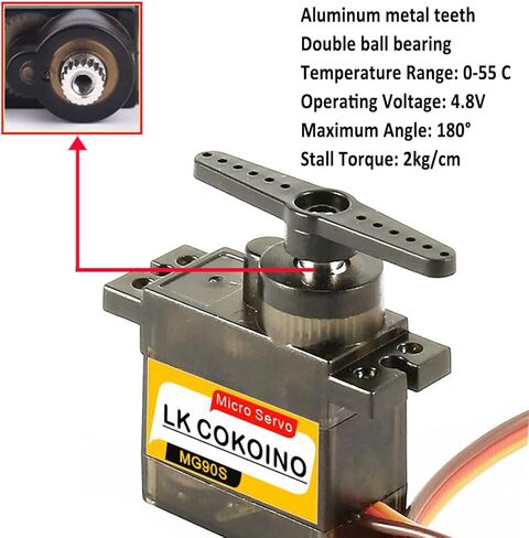 LK COKOINO 8 قطع Mg90s مايكرو سيرفو 9 جرام محرك سيرفو المعادن جير لمشروع التوت بي أردوينو الذراع الذكية روبوت سيارة طائرة RC طائرة هليكوبتر قارب in Kuwait