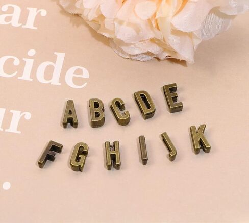 Shapenty Alloy Metal A-Z Alphabet Slide Letter Charms Spacer Beads for DIY Craft Bracelet Wristbands Necklace Choker Keychain Jewelry Making Finding, 4pcs of Each Letter, 104PCS in Saudi Arabia