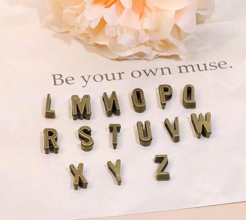 Shapenty Alloy Metal A-Z Alphabet Slide Letter Charms Spacer Beads for DIY Craft Bracelet Wristbands Necklace Choker Keychain Jewelry Making Finding, 4pcs of Each Letter, 104PCS in Saudi Arabia