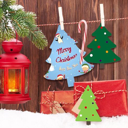 6 Pieces Wooden Christmas Tree Cutouts Shape Unpainted Wood Slice Unfinished Wood Plaque Craft Blank Decorative Blank for Crafts DIY Project Christmas Party Wedding Ornament, 3 Sizes in Saudi Arabia