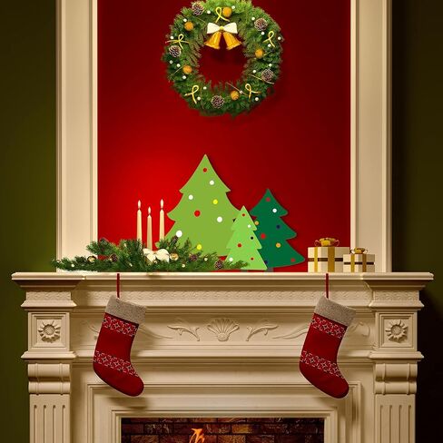 6 Pieces Wooden Christmas Tree Cutouts Shape Unpainted Wood Slice Unfinished Wood Plaque Craft Blank Decorative Blank for Crafts DIY Project Christmas Party Wedding Ornament, 3 Sizes in Saudi Arabia