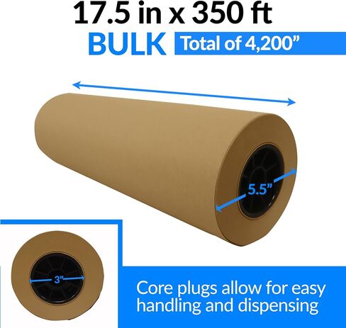 Reli. Kraft Paper Roll | 17.5" x 350 Feet - Jumbo Roll | Made in USA | Brown Craft Paper/Wrapping Paper | Plain Kraft Packing Paper for Shipping, Moving, Arts/Crafts, Table Cover | Bulk in Saudi Arabia