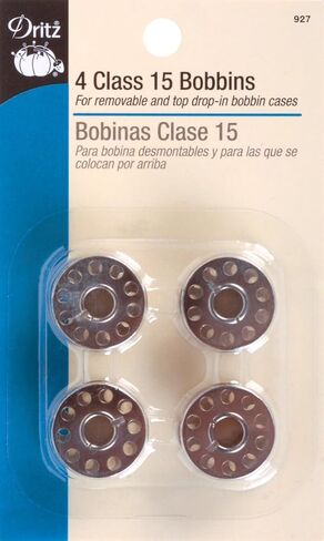 Dritz Class 15 Reusable, 4 Count, Metal Bobbins, Nickel in Saudi Arabia