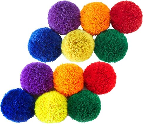 LAYWU 12-Pack 4' Yarn Balls / Soft Fleece Balls, Blue,Green,Red in Saudi Arabia
