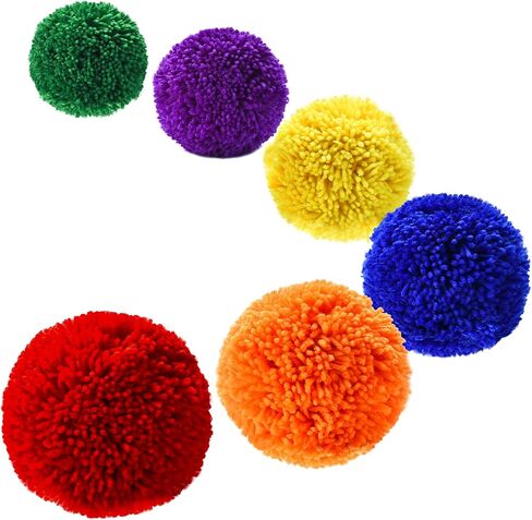 LAYWU 12-Pack 4' Yarn Balls / Soft Fleece Balls, Blue,Green,Red in Saudi Arabia