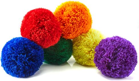 LAYWU 12-Pack 4' Yarn Balls / Soft Fleece Balls, Blue,Green,Red in Saudi Arabia