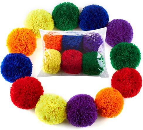 LAYWU 12-Pack 4' Yarn Balls / Soft Fleece Balls, Blue,Green,Red in Saudi Arabia