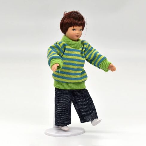 iLAND Dollhouse People بمقياس 1/12، دمية عائلة بيت الدمى بما في ذلك الأم والأب والبنات والرضع (العائلة الحديثة 5 قطع) in Kuwait