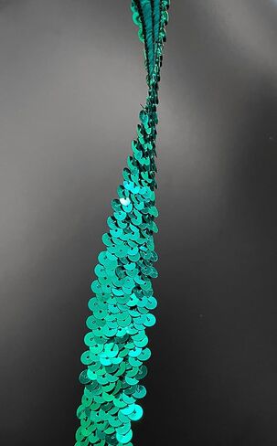 شريط قماش مرن مسطح لامع قابل للتمدد من قماش Paillette - 0.98 بوصة 10 ياردات مزين بالترتر المعدني ودانتيل مرن لفستان تزيين عصابة الرأس أرجواني in Kuwait