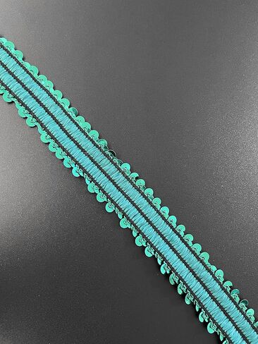 شريط قماش مرن مسطح لامع قابل للتمدد من قماش Paillette - 0.98 بوصة 10 ياردات مزين بالترتر المعدني ودانتيل مرن لفستان تزيين عصابة الرأس أرجواني in Kuwait