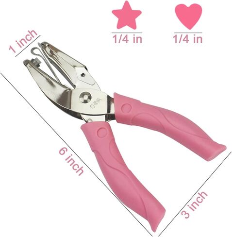 قطعتان من خرامة الورق المحمولة باليد، خرامة معدنية ذات فتحة واحدة، خرامة ورق على شكل قلب، خرامة ابدأ مع مقبض ناعم من السيليكون لعلامات الحرف اليدوية in Kuwait