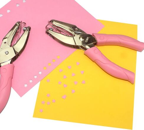 قطعتان من خرامة الورق المحمولة باليد، خرامة معدنية ذات فتحة واحدة، خرامة ورق على شكل قلب، خرامة ابدأ مع مقبض ناعم من السيليكون لعلامات الحرف اليدوية in Kuwait