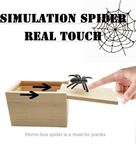 صندوق خيفة دي دي دي إي سبايدر برانك ، صندوق مفاجآت خشبي ، صناديق نكات ممتعة عملية يدوية الصنع in Kuwait