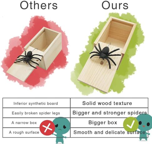 صندوق خيفة دي دي دي إي سبايدر برانك ، صندوق مفاجآت خشبي ، صناديق نكات ممتعة عملية يدوية الصنع in Kuwait