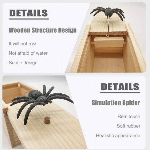 صندوق خيفة دي دي دي إي سبايدر برانك ، صندوق مفاجآت خشبي ، صناديق نكات ممتعة عملية يدوية الصنع in Kuwait