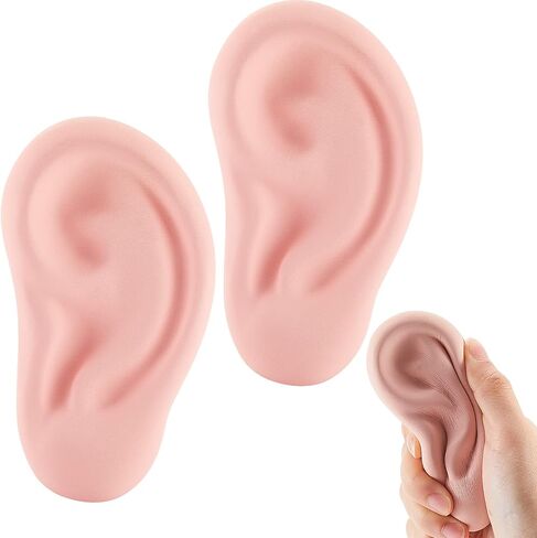 2 Pcs Squeezies Ear Stress Toy, Fake Ear, Realistic Funny Ears, Stress Relief Ear Prop, Stress Ball for Christmas Adults ADHD Anxiety Reliever Pranks Party Favors in Saudi Arabia