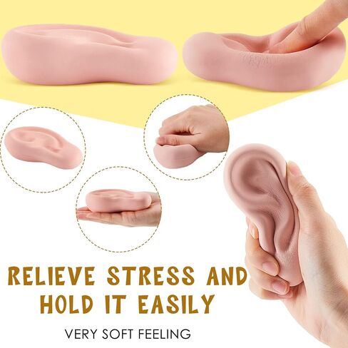 2 Pcs Squeezies Ear Stress Toy, Fake Ear, Realistic Funny Ears, Stress Relief Ear Prop, Stress Ball for Christmas Adults ADHD Anxiety Reliever Pranks Party Favors in Saudi Arabia