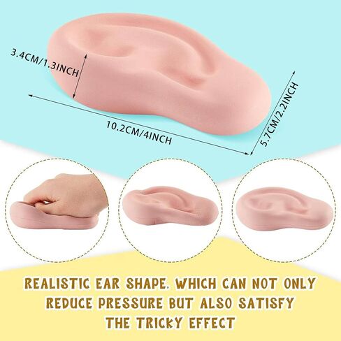 2 Pcs Squeezies Ear Stress Toy, Fake Ear, Realistic Funny Ears, Stress Relief Ear Prop, Stress Ball for Christmas Adults ADHD Anxiety Reliever Pranks Party Favors in Saudi Arabia