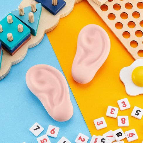 2 Pcs Squeezies Ear Stress Toy, Fake Ear, Realistic Funny Ears, Stress Relief Ear Prop, Stress Ball for Christmas Adults ADHD Anxiety Reliever Pranks Party Favors in Saudi Arabia