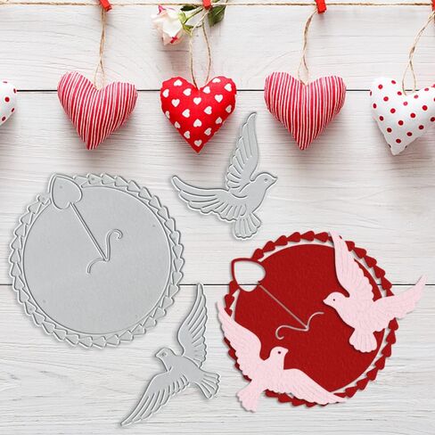 Bicycle Metal Cutting Dies, Bike Balloon Valentine Arrow Flower Background Dies Cuts for Card Making Templates Embossing Mould DIY Stencils Scrapbooking Album Paper Craft Card Decor in Saudi Arabia