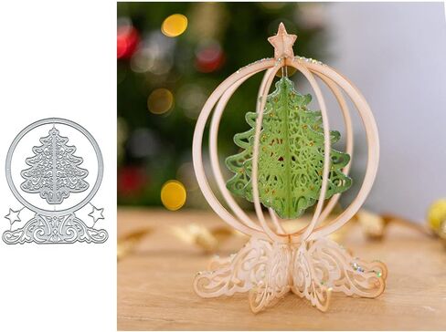 DDeehs Christmas Crystal Ball Metal Die Cuts ,Christmas Tree Star Card Cutting Dies Cut Stencils DIY Scrapbooking Album Embossing Paper Card Art Craft Card Making in Saudi Arabia