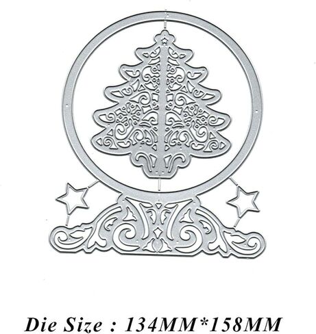 DDeehs Christmas Crystal Ball Metal Die Cuts ,Christmas Tree Star Card Cutting Dies Cut Stencils DIY Scrapbooking Album Embossing Paper Card Art Craft Card Making in Saudi Arabia