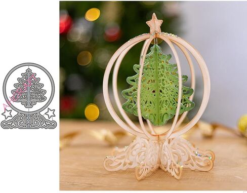 DDeehs Christmas Crystal Ball Metal Die Cuts ,Christmas Tree Star Card Cutting Dies Cut Stencils DIY Scrapbooking Album Embossing Paper Card Art Craft Card Making in Saudi Arabia