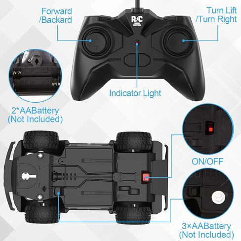 سيارة تحكم عن بعد، ألعاب سيارات سباق مضيئة بمقياس 1/24، سيارة RC للأطفال مع أضواء LED رائعة، ألعاب سيارات هواية RC هدايا عيد ميلاد لعمر 3 4 5 6 7 8 سنوات للأولاد والبنات in Kuwait