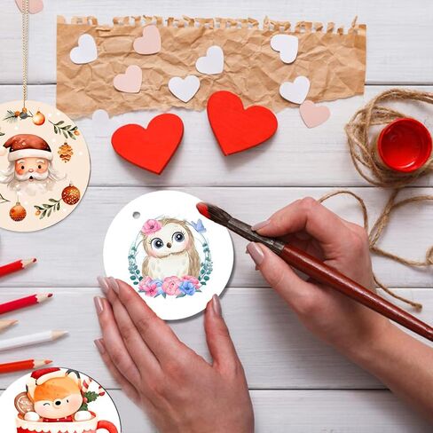 Sublimation Ceramic Ornaments Sublimation Ornament Blanks Bulk Ceramic Discs Ornament for Heat Press Printing White Round Porcelain Ornament Personalized Xmas Tree Ornament(10 PCS) in Kuwait