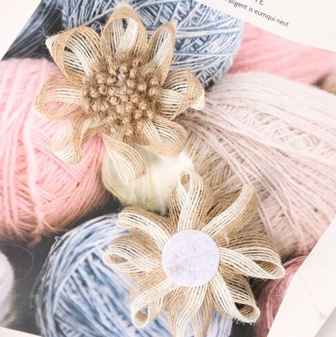 9PCS Handmade Burlap Flowers Rustic Jute Twine Rose for DIY Handmade Wedding Party Home Embellishment Decor (3.15 Inch in Diameter) in Saudi Arabia