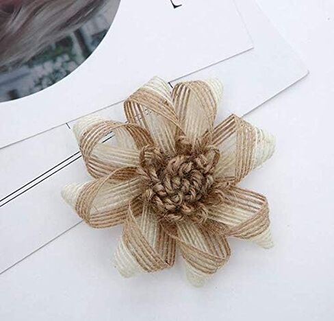 9PCS Handmade Burlap Flowers Rustic Jute Twine Rose for DIY Handmade Wedding Party Home Embellishment Decor (3.15 Inch in Diameter) in Saudi Arabia