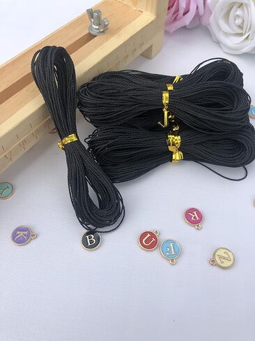 100 متر أبيض 1 ملم من البوليستر المشمع سوار الحبل الحبل الشمع المغلفة سلسلة للأساور موضوع مشمع لصنع المجوهرات سلسلة مشمع لصنع السوار in Saudi Arabia